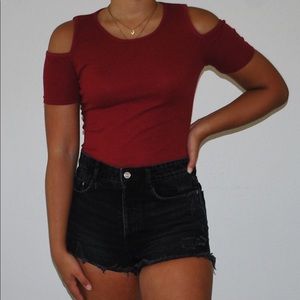 Cotton On Red Ribbed Shoulder-less Tank Top